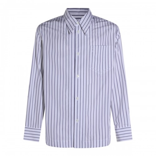 WHITE AND BLUE COTTON SHIRT