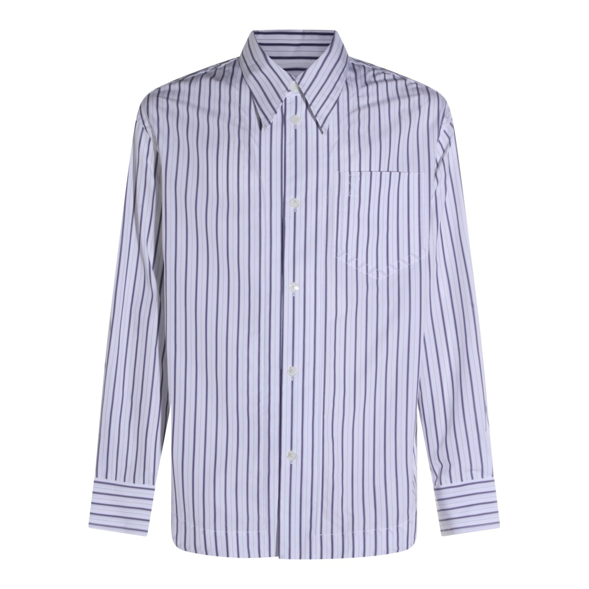 WHITE AND BLUE COTTON SHIRT