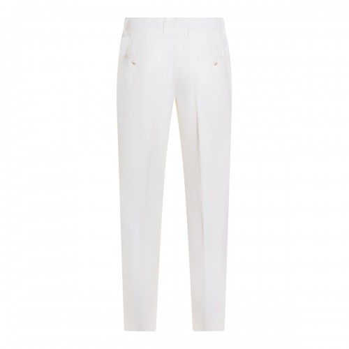 WHITE WOOL PANTS