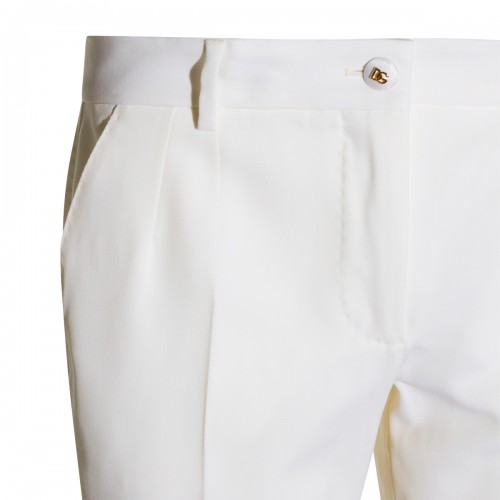 WHITE WOOL PANTS