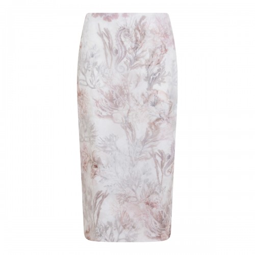 MULTICOLOR SILK MIDI SKIRT