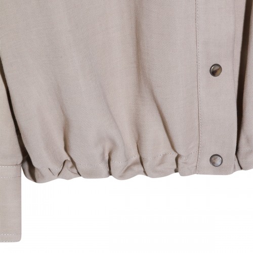 SAND SHELL VISCOSE AND LINEN BLEND CASUAL JACKET